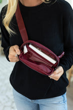 Load image into Gallery viewer, girl wearing black sweater and burgundy bum bag crossbody