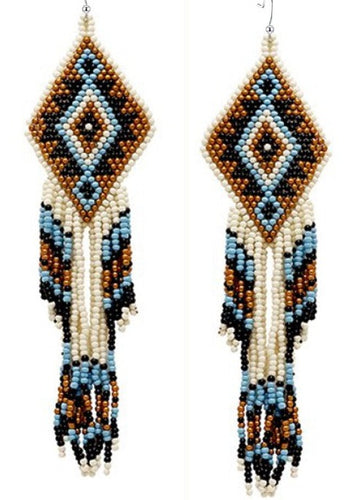 Western Aztec Seed Bead Earrings