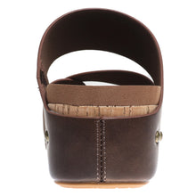 Load image into Gallery viewer, Brown sandal with cork insole on a white background