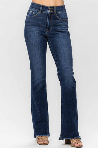 JUDY BLUE High Waisted Frayed Bootcut