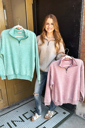 Rustwood Acid Wash Half-Zip Pullover