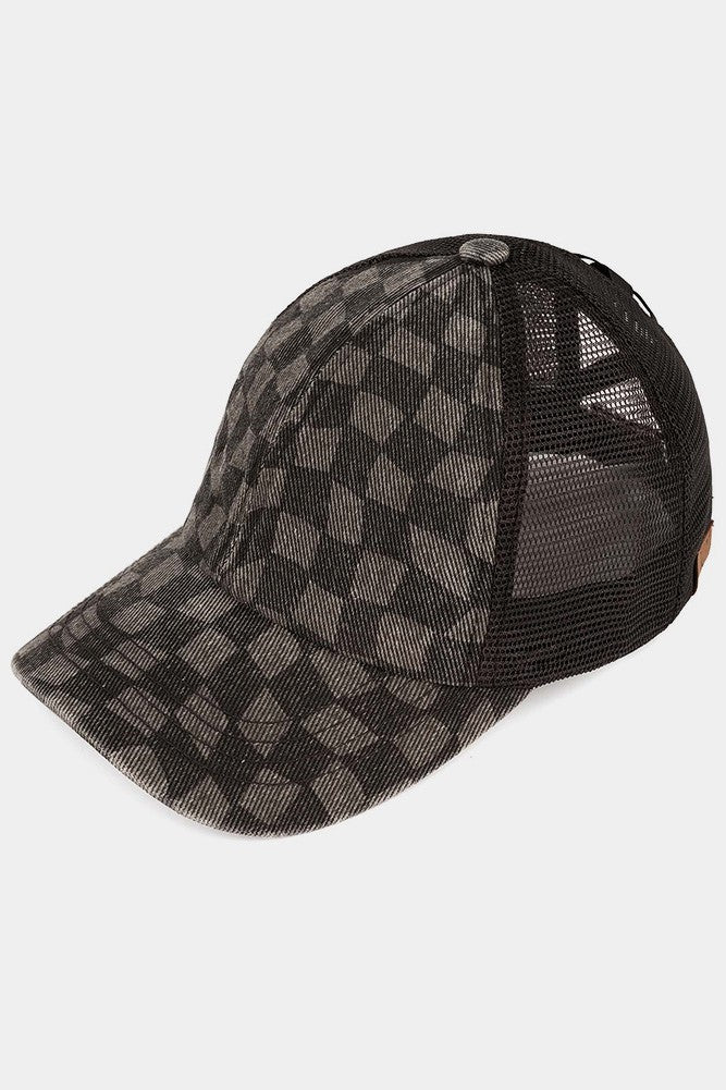 Checkered Trucker Hat