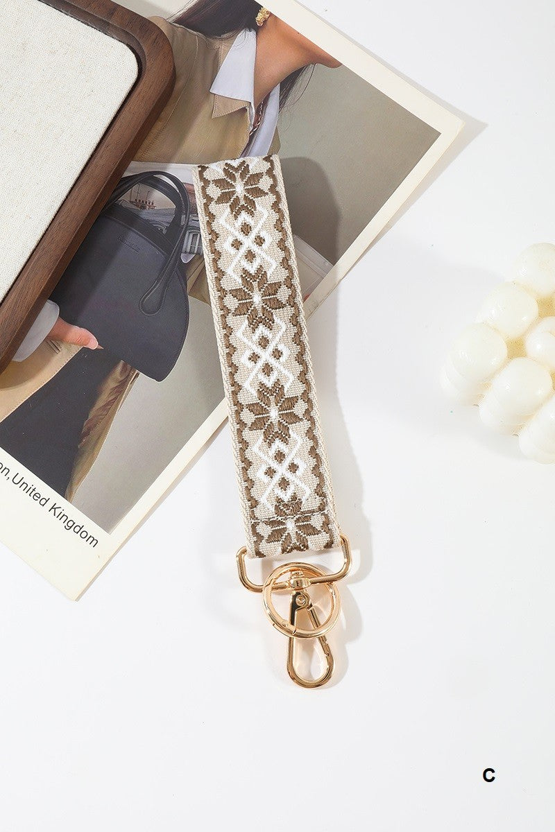 Jacquard Wristlet Keychain