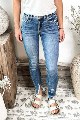 Mica High Rise Medium Wash Skinny Ankle Jeans