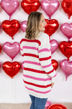 Load image into Gallery viewer, Michelle Mae Valentine&#39;s Stripe Cardigan