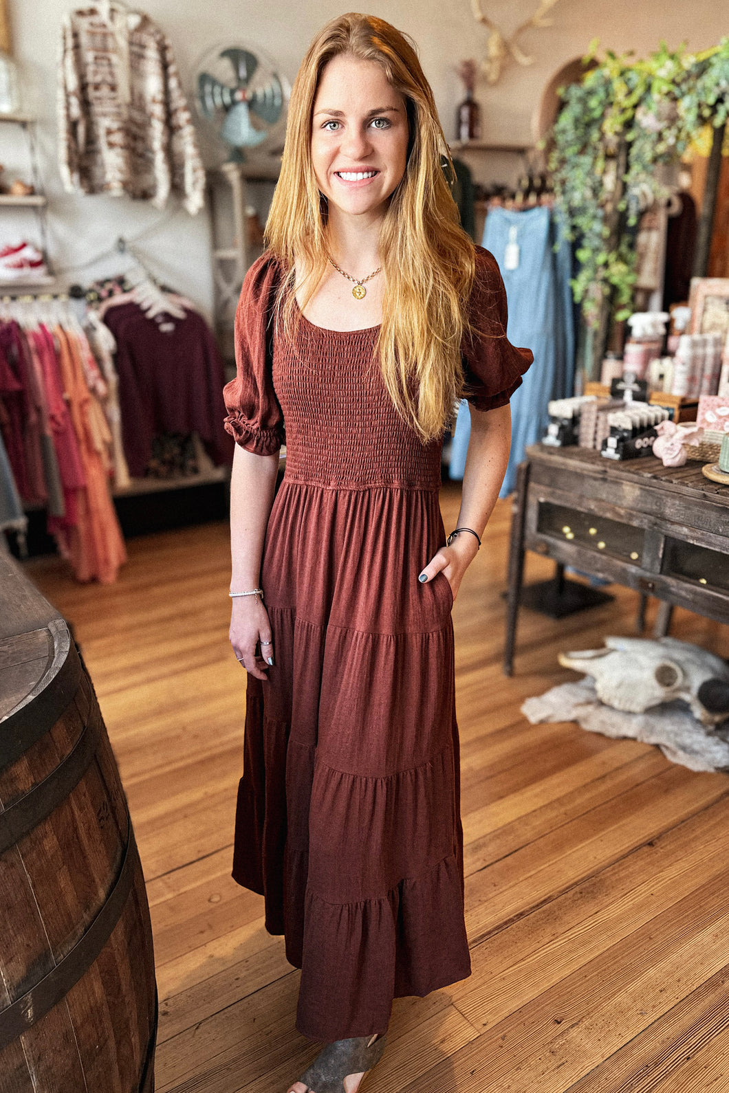 Smocked Tiered Maxi Dress
