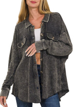 Load image into Gallery viewer, Oversized Acid Wash Shacket