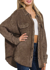 Oversized Acid Wash Shacket