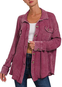 Oversized Acid Wash Shacket