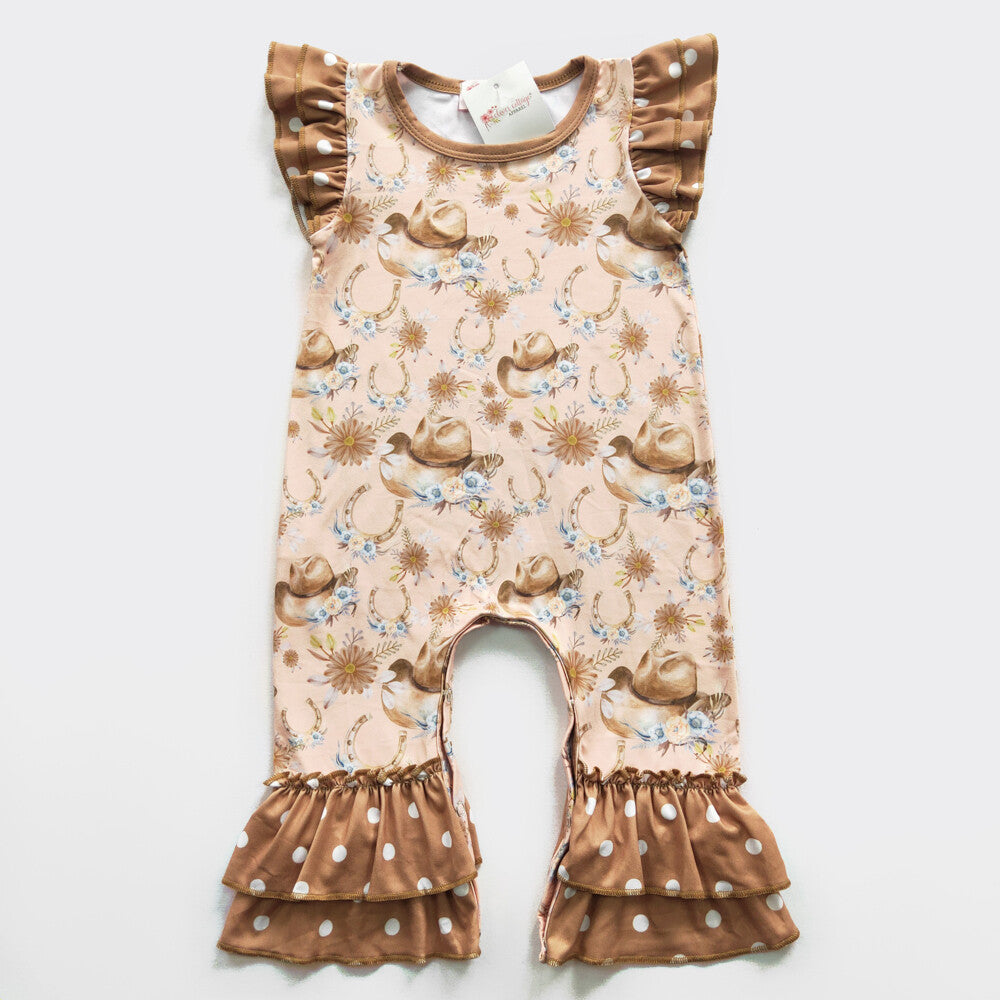 Cowgirl Hat Baby Romper