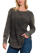 Load image into Gallery viewer, Acid Wash Waffle Knit Top