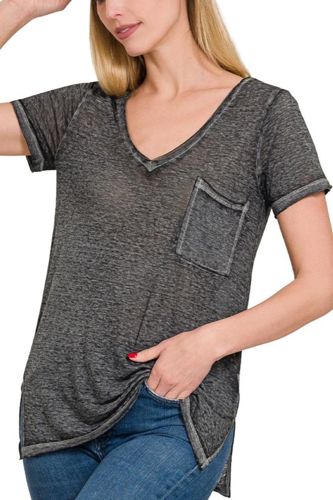 Burnout Scoop V-Neck Tee