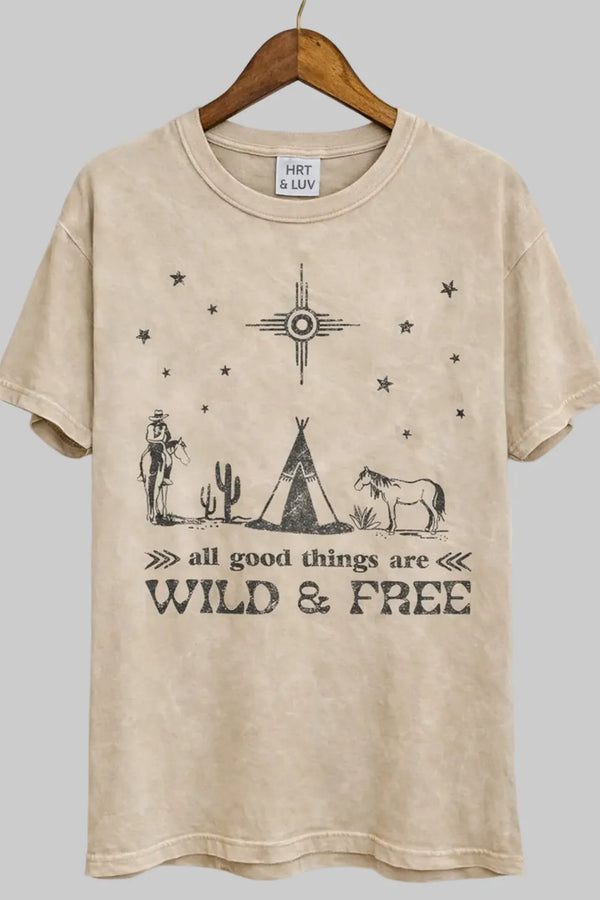 Wild & Free Mineral Wash Graphic Tee