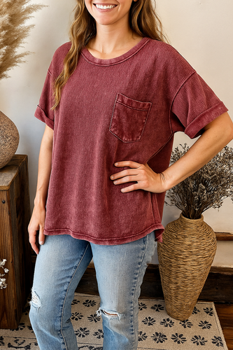 The Oaklyn Ribbed Pocket Tee