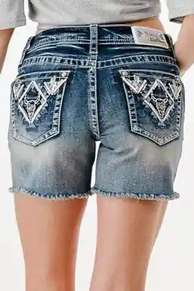 GRACE IN LA Diamond Aztec Steer Easyfit Shorts