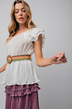 Load image into Gallery viewer, Amora Pleated Ruffle Top
