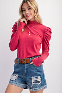 Amour Puff Shoulder Top