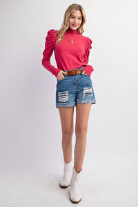 Amour Puff Shoulder Top