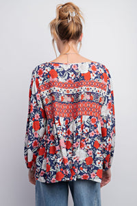 Americana Floral Blouse