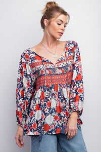 Americana Floral Blouse