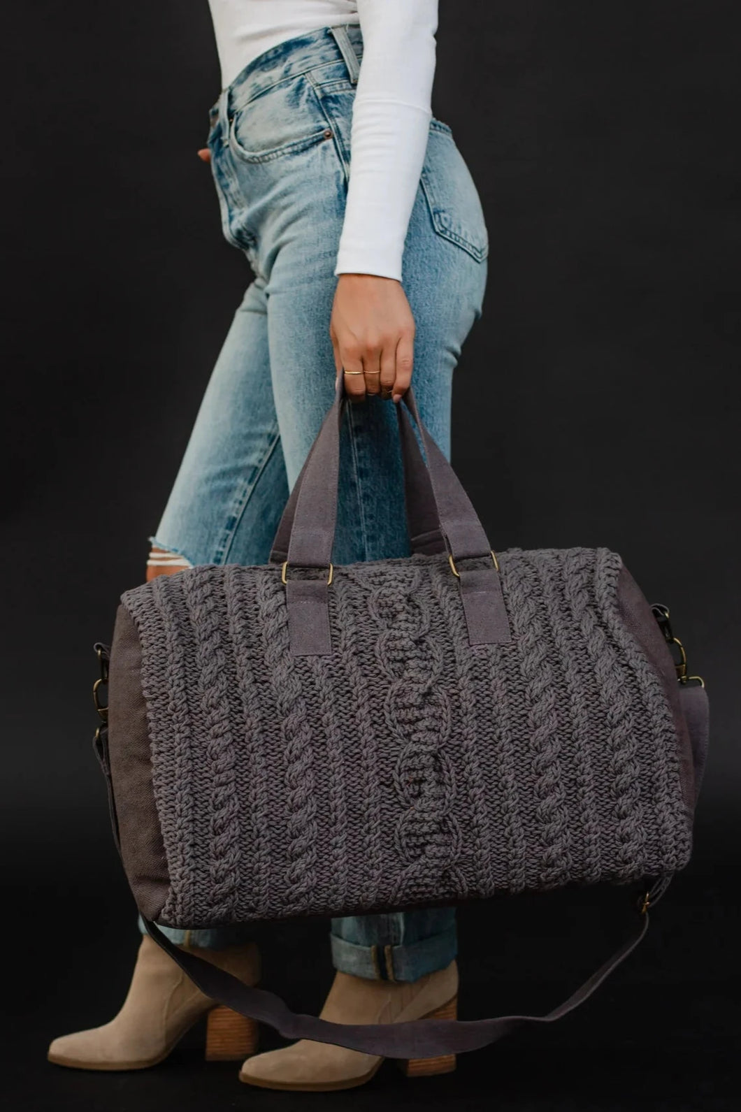 Cable Knit Weekender Bag