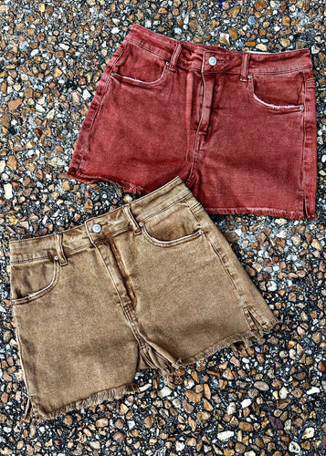 Stonewash Frayed Shorts