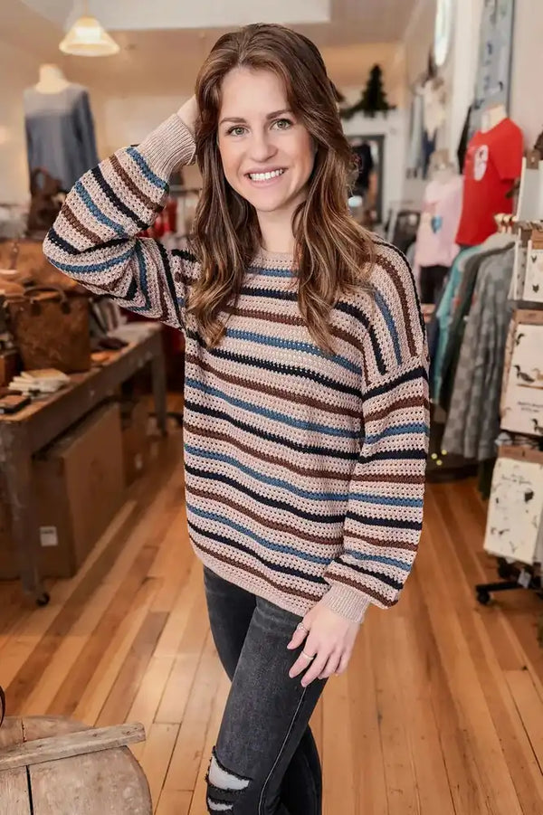 Hearthline Striped Knit Sweater