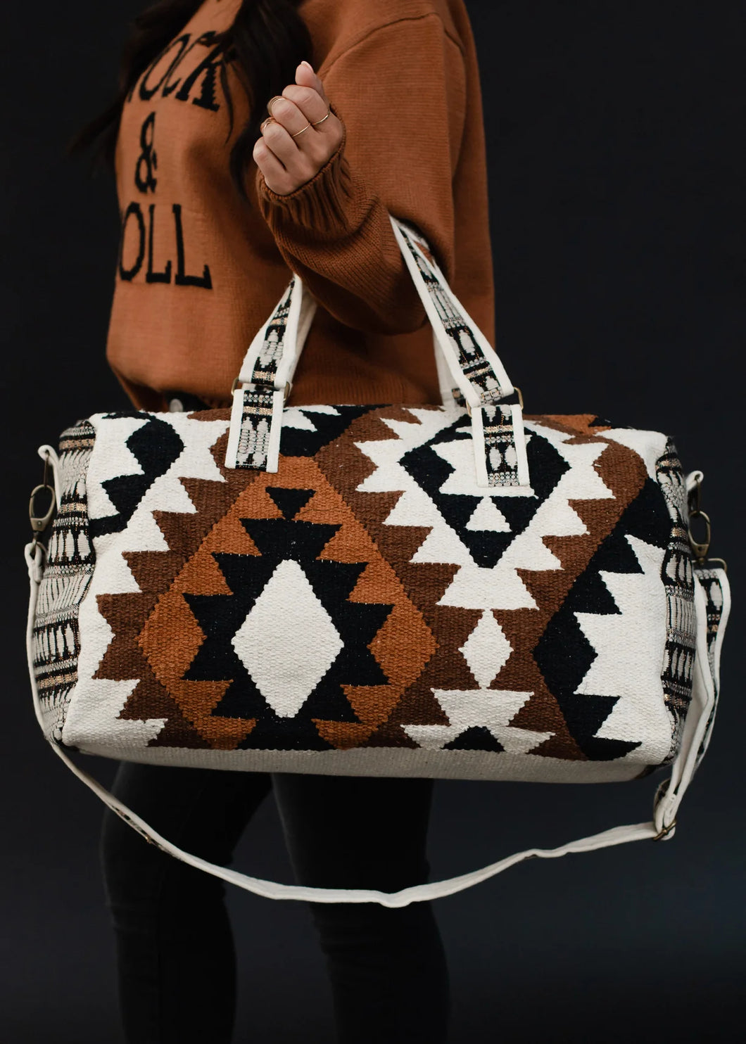 Aztec Textured Weekender Bag