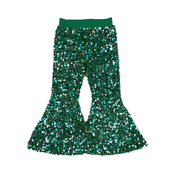Emerald Sparkle Sequin Bell Bottoms