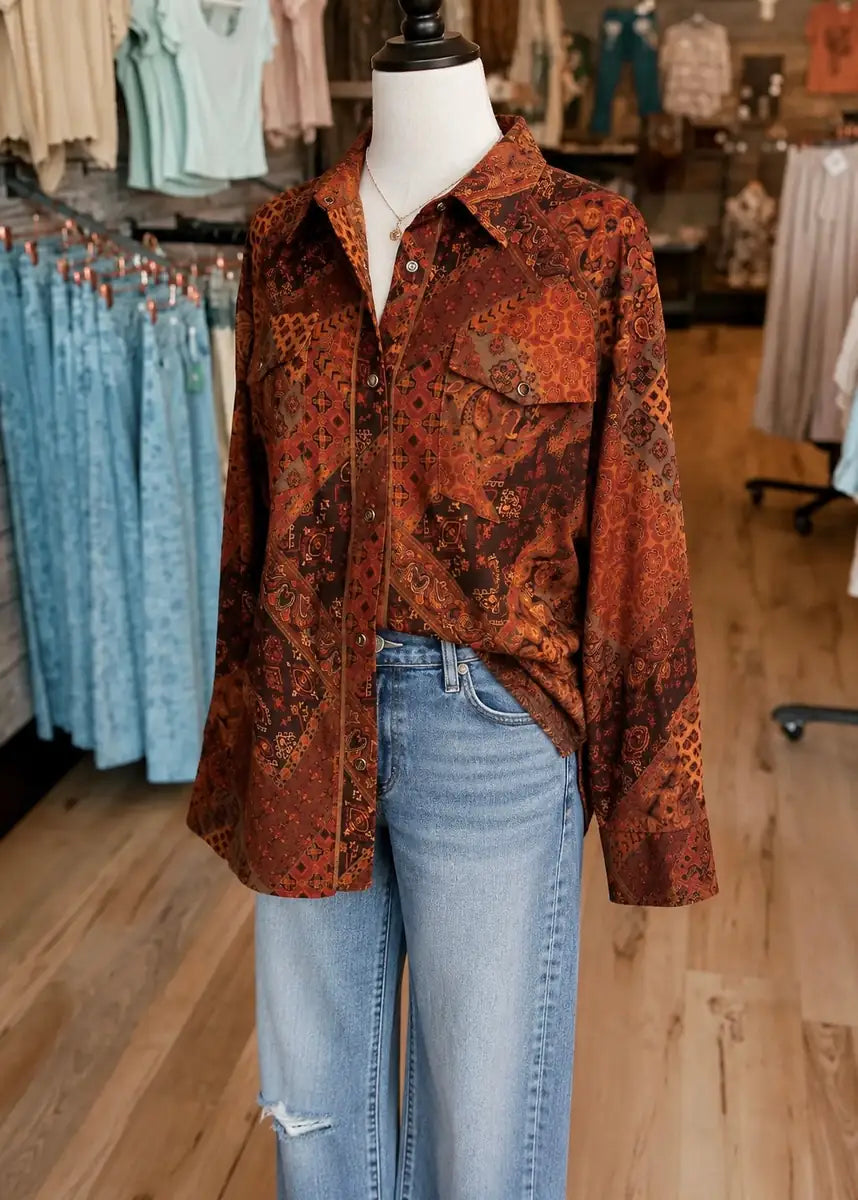 Copper Canyon Patchwork Suede Shirt