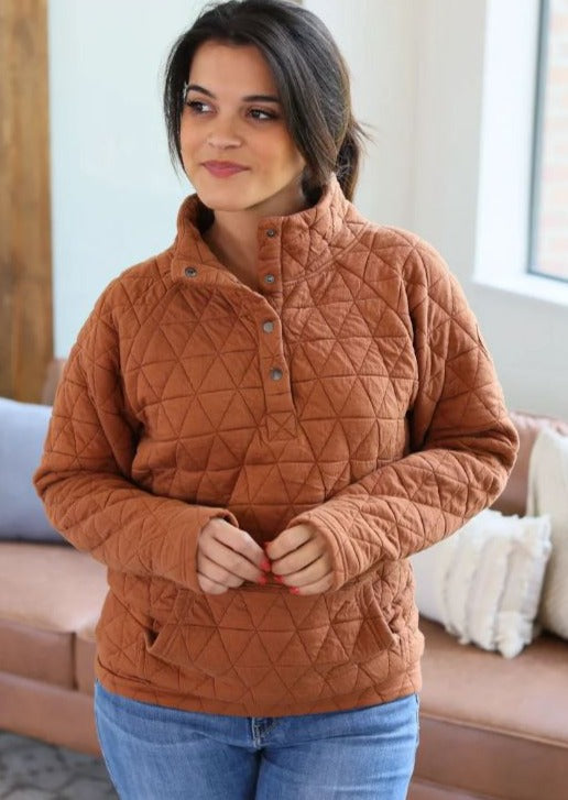 Michelle Mae Geometric Button Snap Pullover