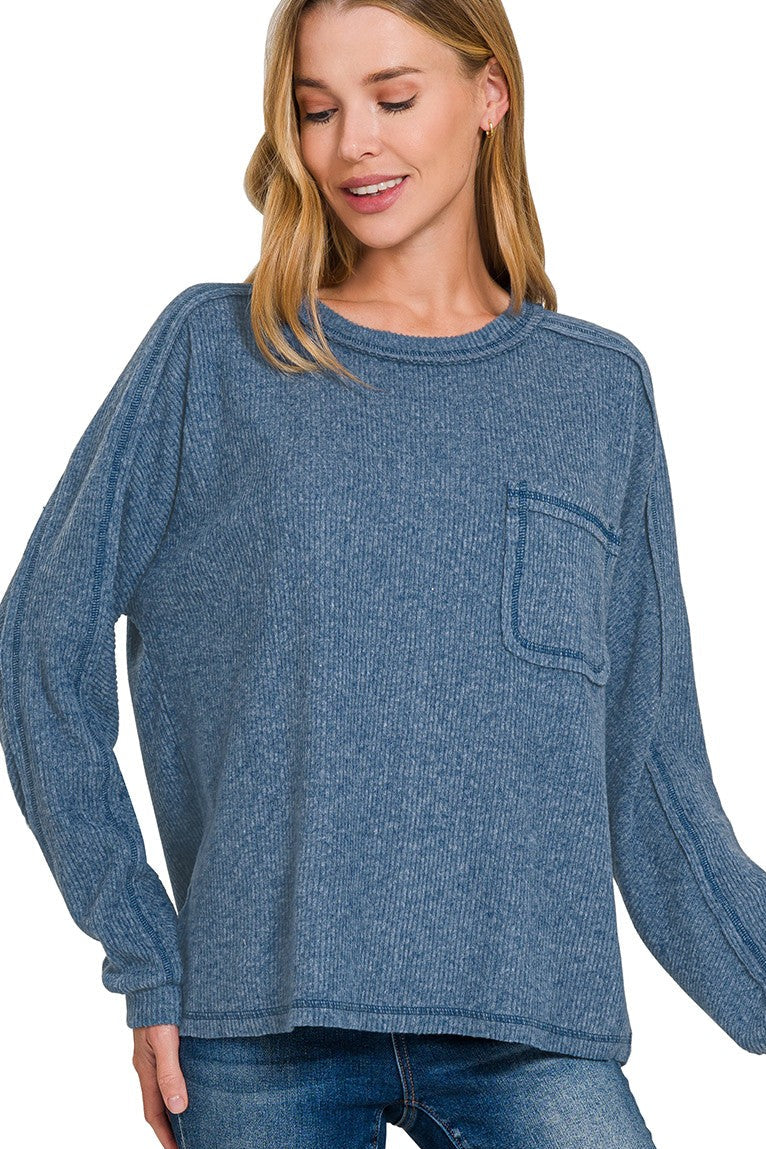 Brushed Ribbed Hacci Sweater