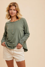 Load image into Gallery viewer, Crochet Henley Top