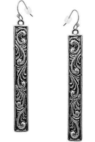 Paisley Textured Bar Earrings