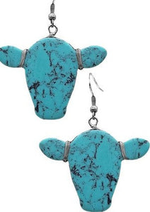 Turquoise Cow Earrings