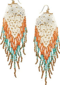 Chevron Seed Bead Earrings