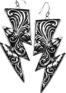 Textured Thunderbolt Earrings