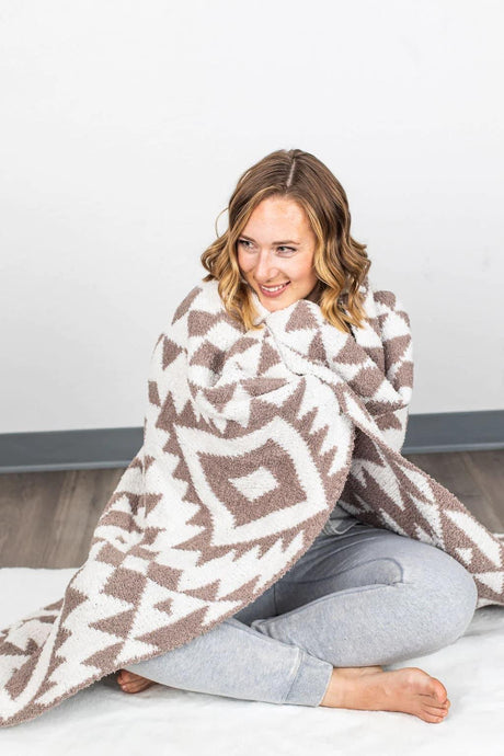 Michelle Mae Plush Aztec Blanket