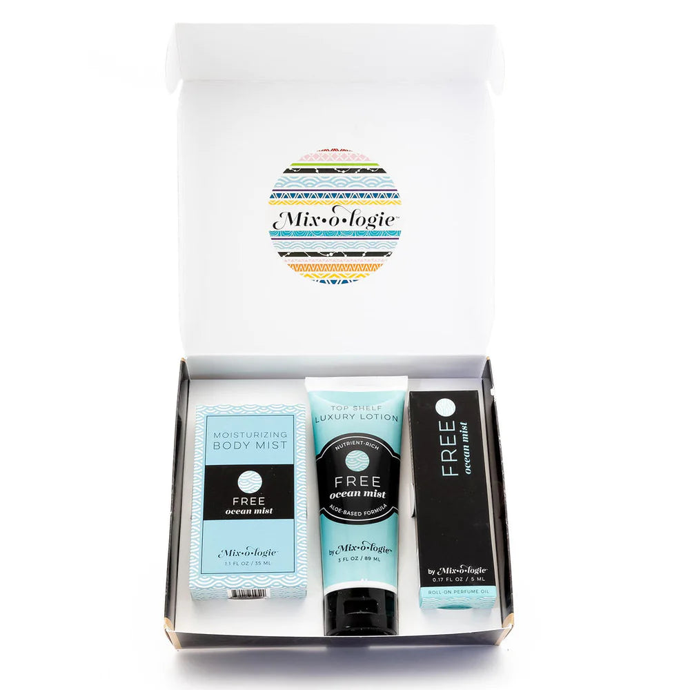 gift set box of womens beauty items