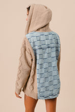 Load image into Gallery viewer, PRE-ORDER Checkered Denim + Sweater Jacket