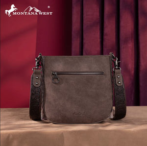 Montana West Tooled Collection Crossbody - Brown