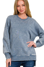 Load image into Gallery viewer, Acid Wash Hi Low Pullover