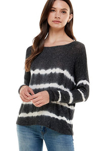 B+W Stripe Dyed Sweater