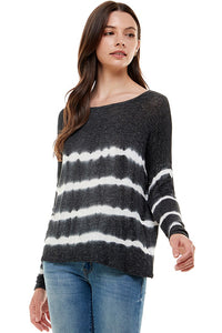 B+W Stripe Dyed Sweater