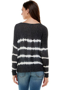 B+W Stripe Dyed Sweater