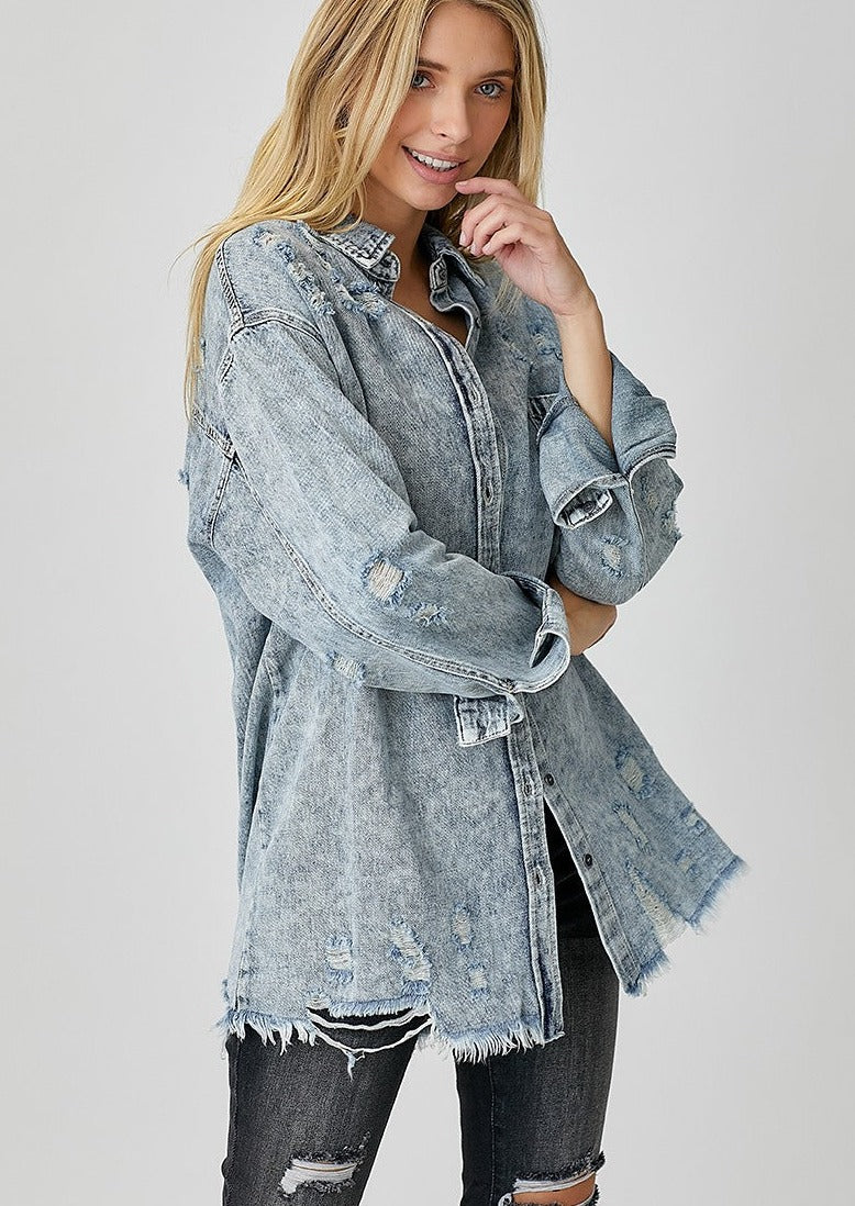 Distressed Denim Shirt