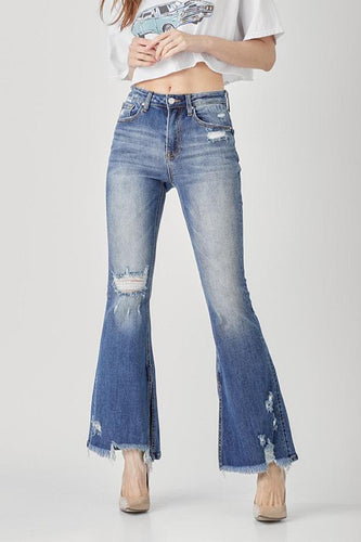 RISEN Distressed Flare Jean