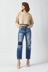 RISEN Straight Patch Jeans