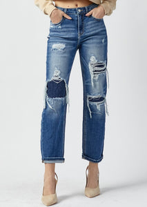 RISEN Straight Patch Jeans