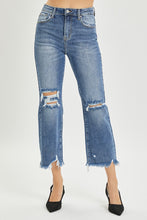 Load image into Gallery viewer, RISEN Distressed Straight Crop Jean